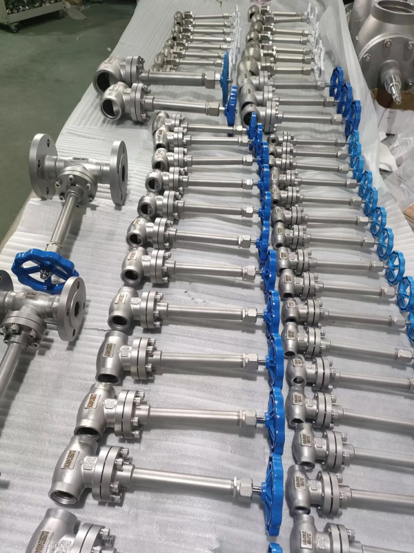 Βαλβίδα σφαιρική κρυογενική SS304 DN10-DN100 -196°C έως +80°C LOX LIN LNG LAR